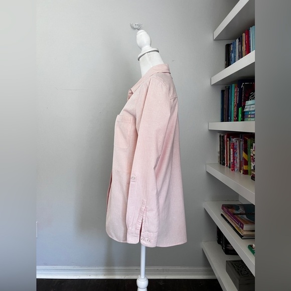 Barbour Beachfront Pink Stripe Button Front Linen & Cotton Shirt size 8 - Picture 6 of 14